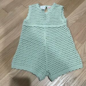 Zara mint green crochet romper